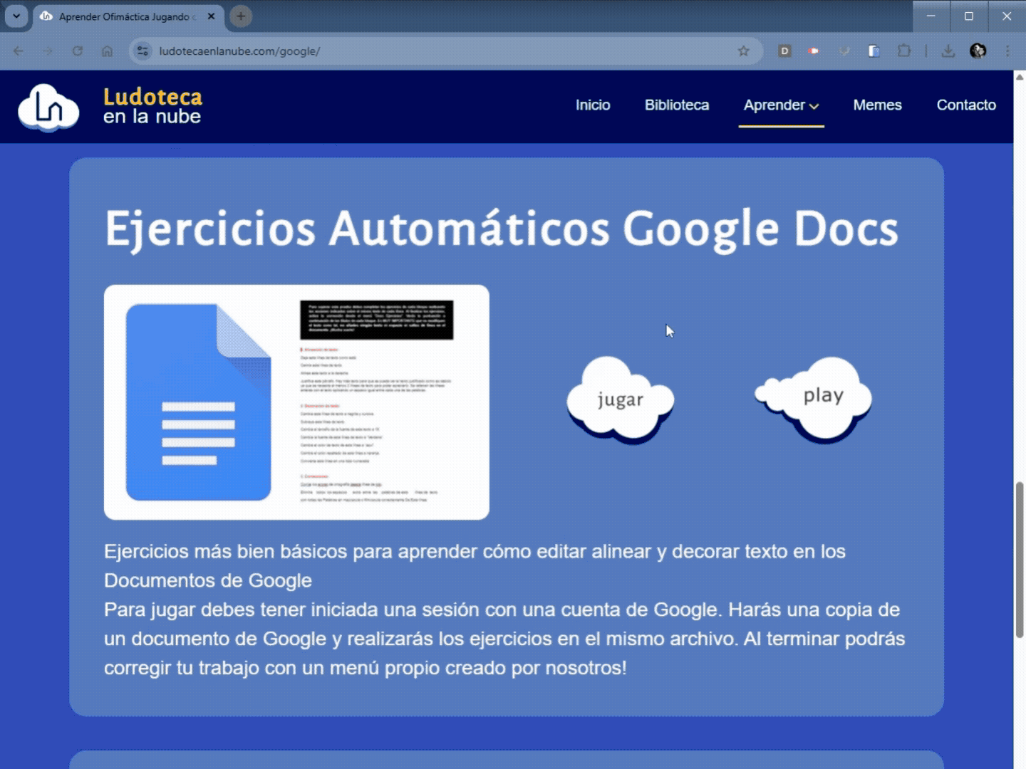 Ejercicios de Aprendizaje Automáticos para dominar la ofimática con Documentos de Google