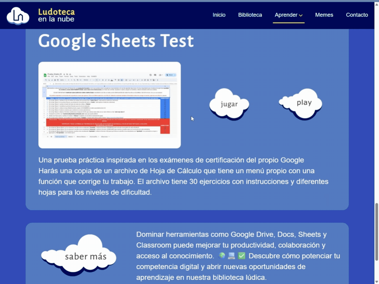 Prueba de Aprendizaje Autodidáctica de Google Sheets con varios niveles de Competencia